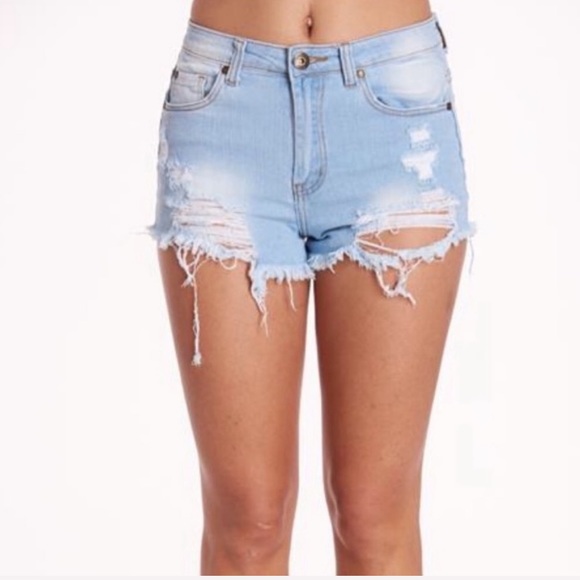 Distressed Denim Jean Shorts - Picture 3 of 10
